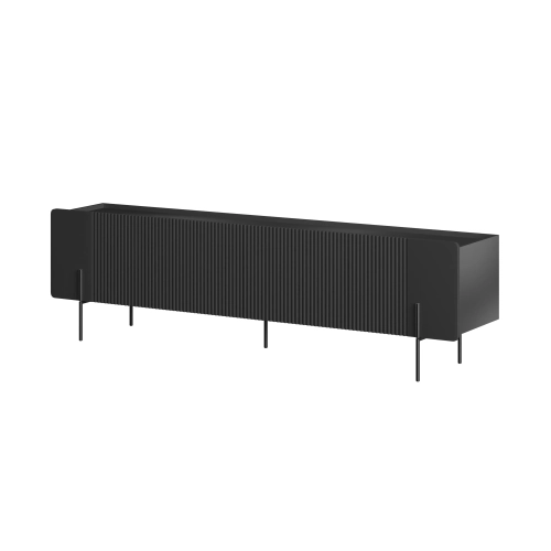 Szafka RTV Malmi 200 cm - czarny mat / czarne nóżki
